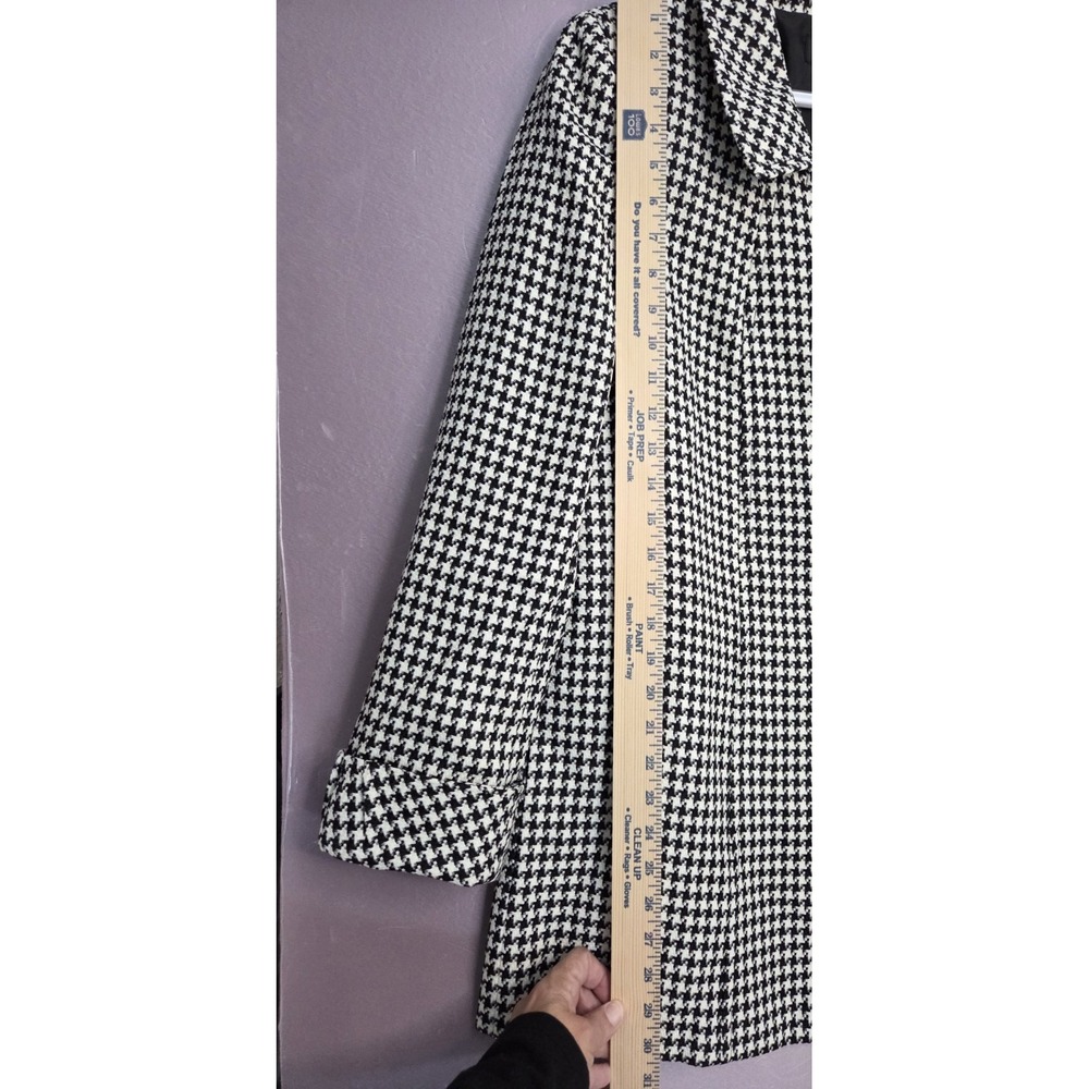 Tahari ASL‎ Levine Black Houndstooth Longline Blazer Jacket Size 10 Coat - Picture 5 of 5
